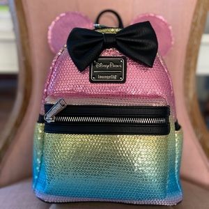 Loungefly Rainbow Minnie Sequined Backpack
